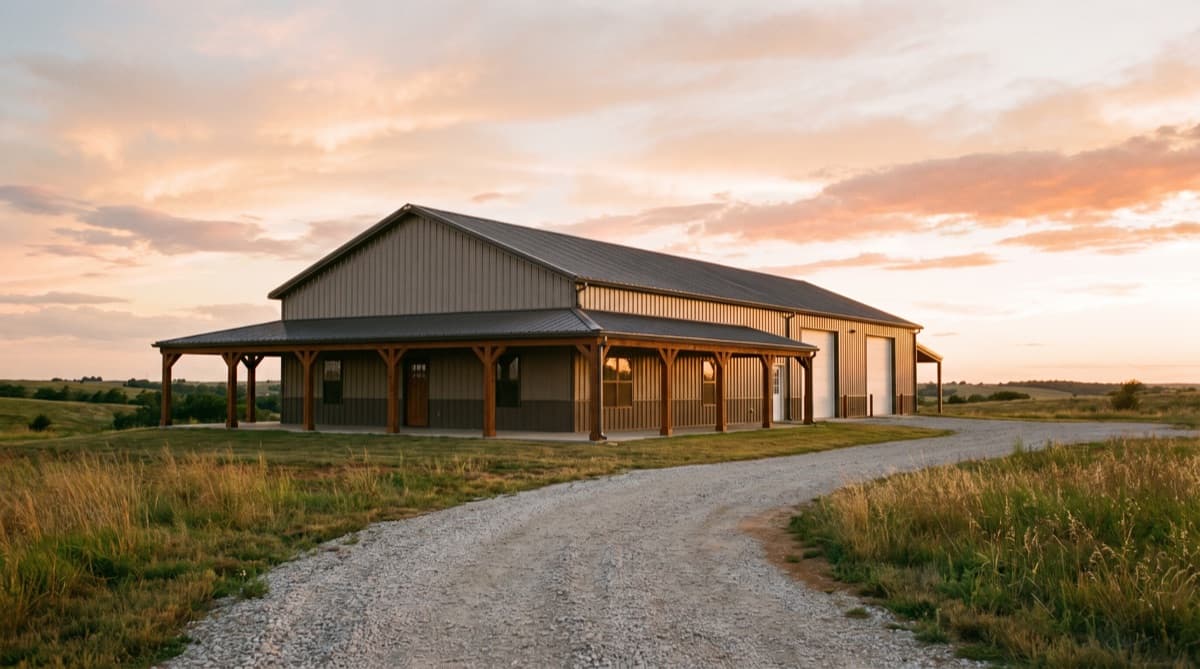 Finished post-frame barndominium